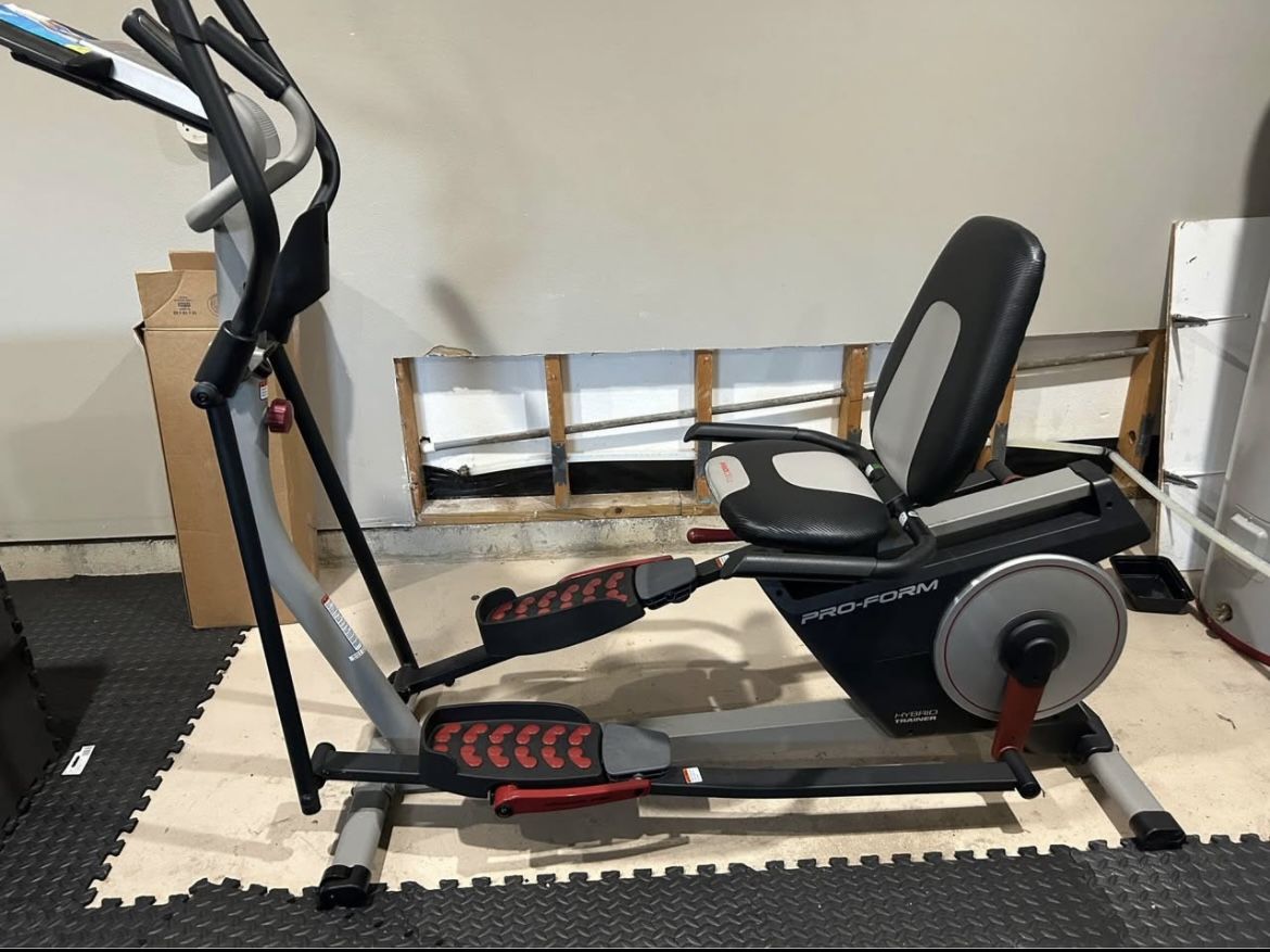 ProForm Hybrid Trainer Pro Recumbent Bike and Rear Drive Elliptical, Compatible with iFIT Personal Training Only used a handful of times. Features: