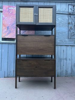 Mid Century Desk With One Big Drawer And Shelves  In Very Good Condition 