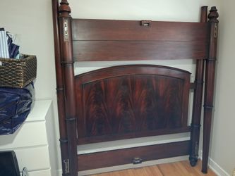 Antique queen size 4 post bed with top frame
