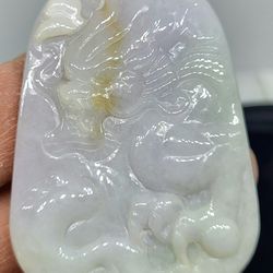 Burmese Jadeite Jade TypeA Pendant Lucky Dragon 
