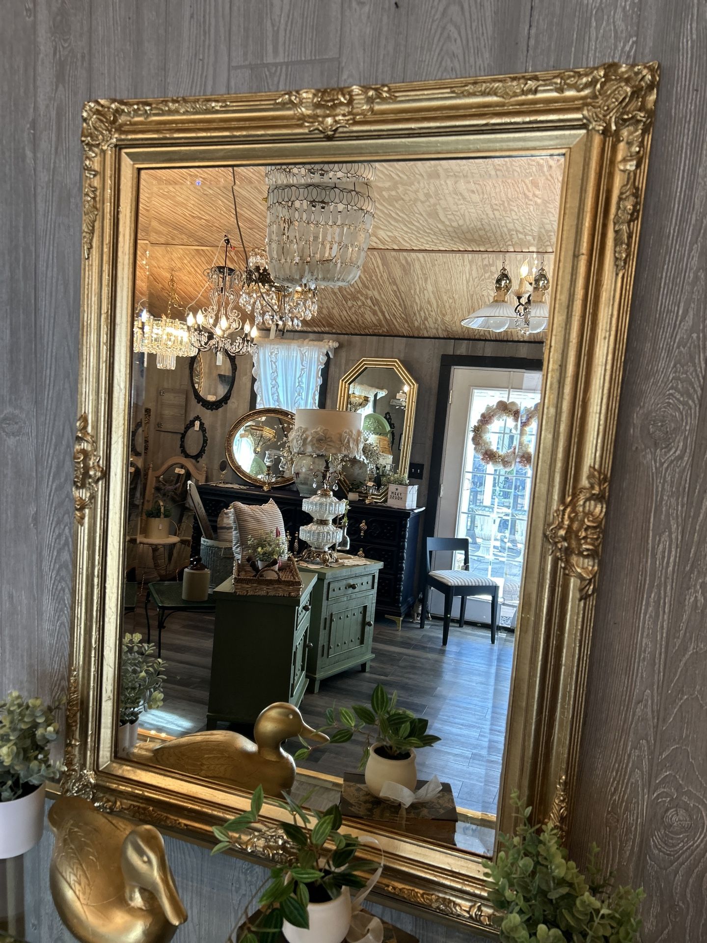 Large Vintage Gold Ornate Mirror