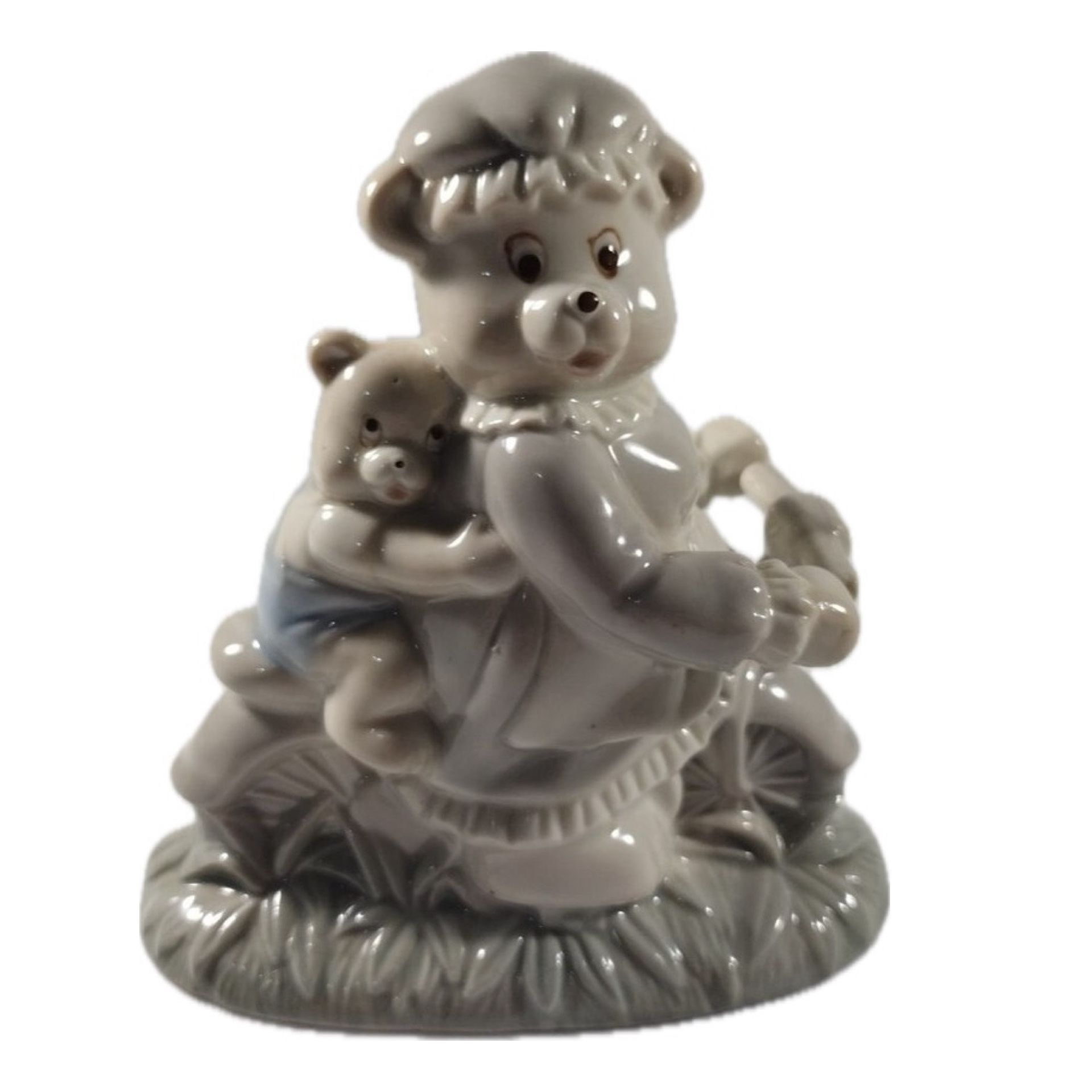 Mama & Baby Bear on Bicycle- Jamestown China Chummy Bears Collection