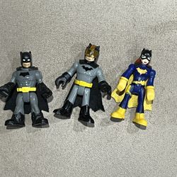 DC Comics Imaginext Figure Set of 3 Batman Batgirl Blue Black Grey