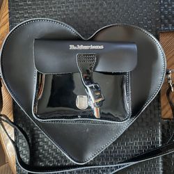 Dr. Martens Black Leather Heart Bag