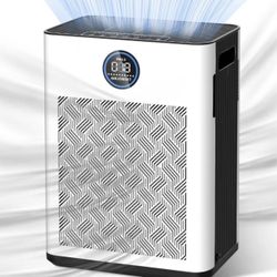 Air Purifiers for Home Large Room 2800 Ft, H14 True Hepa Filter, 22dB Sleep Mode (Metallic)