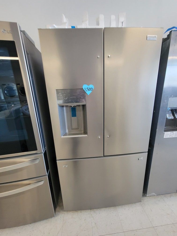 Stainless Steel French Door Refrigerator New Scratch And Dent With 6months Warranty