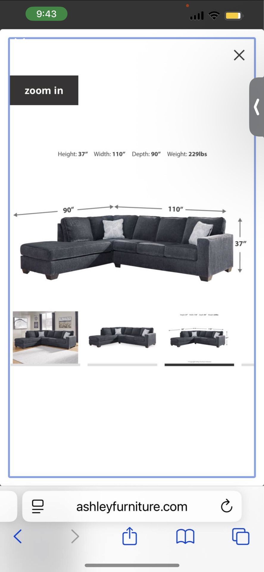 Sectional Couch & Chair With Ottoman 