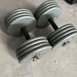 New pair of 85lb iron adjustable dumbbells. 170lb in total $170