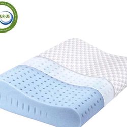 Set 2 Milemont Memory Foam Pillow, Cervical Pillow for Neck Pain, Orthopedic Contour Pillow Support for Back, Stomach, Side Sleepers, Queen
