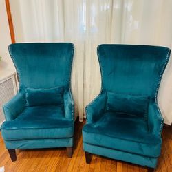 Two Blue Accent Chairs