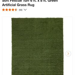Soft Fescue Turf 6 ft. x 8 ft. Green Artificial Grass Rug