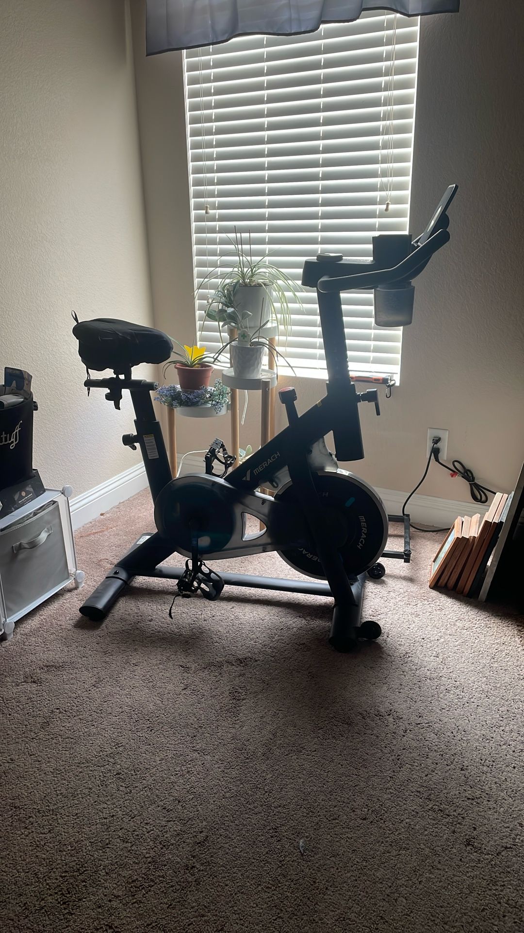 Like New MERACH Exercise Bike – Smooth, Quiet & Compact!