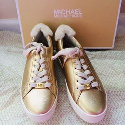MICHAEL MICHAEL KORS Poppy leather sneakers sz 8.5