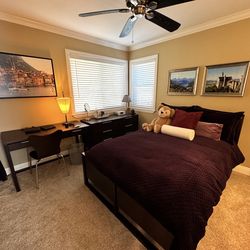 Crate and Barrel Loop Bed, Dresser, Desk