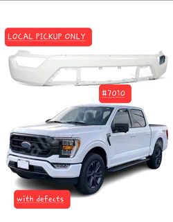 ➿️ For 2021-23 Ford F150 Front Bumper Face Bar W/ Fog Light Hole White Steel #7010