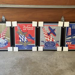 4 national air race posted custom framed with glass $25 each or take them all for alittle better pri
