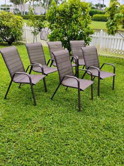 6 Patio, Deck, Pool outdoor stackable chairs