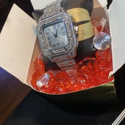 Lab ice piece, silver white unisex happy Valentine’s Day fit for king or queen resizable