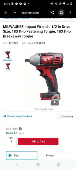 Milwaukee 1/2" drive impact wrench