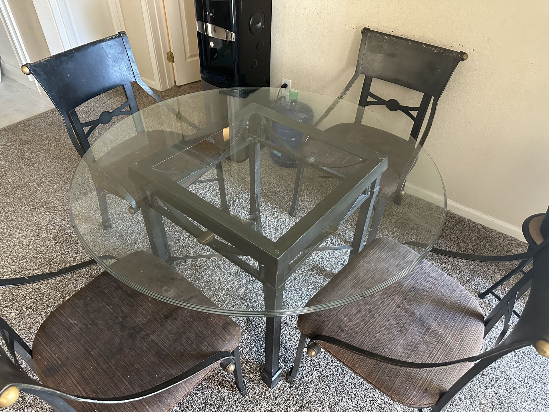 48” Glass Dining Table 