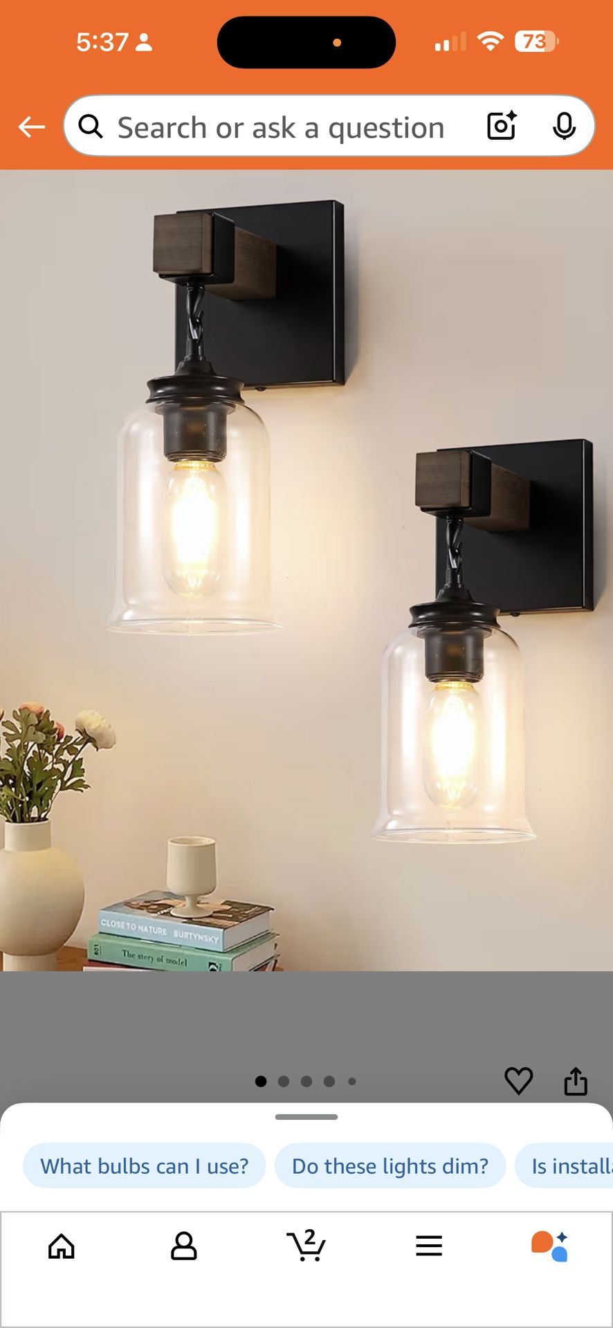 Farmhouse Bathroom Light Fixtures, 2 Light Matte Black Bathroom Vanity Light, Industrial Style with Clear Glass Shades, Lighting Fixtures Over Mirror 