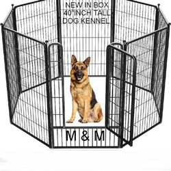 Â 40"H 8 Panels Heavy Duty Metal Pet Dog Exercise Pen Kennel Fence, Outdoor & Indoor