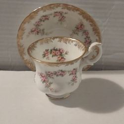 Royal Albert Dimity Rose Bone China Cup & Saucer