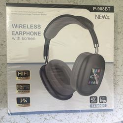 Wireless headset with screen