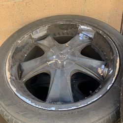 Tyfun 20in wheels , one tire is flat so it’ll need a new tire. from chevy/silverado comes with 4 selling cheap becauase 1 flat.