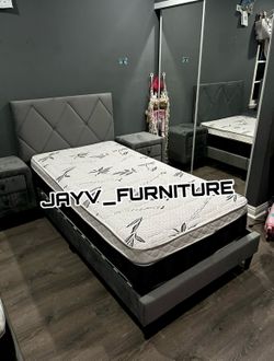 NEW TWIN BED FRAME WITH MATTRESS