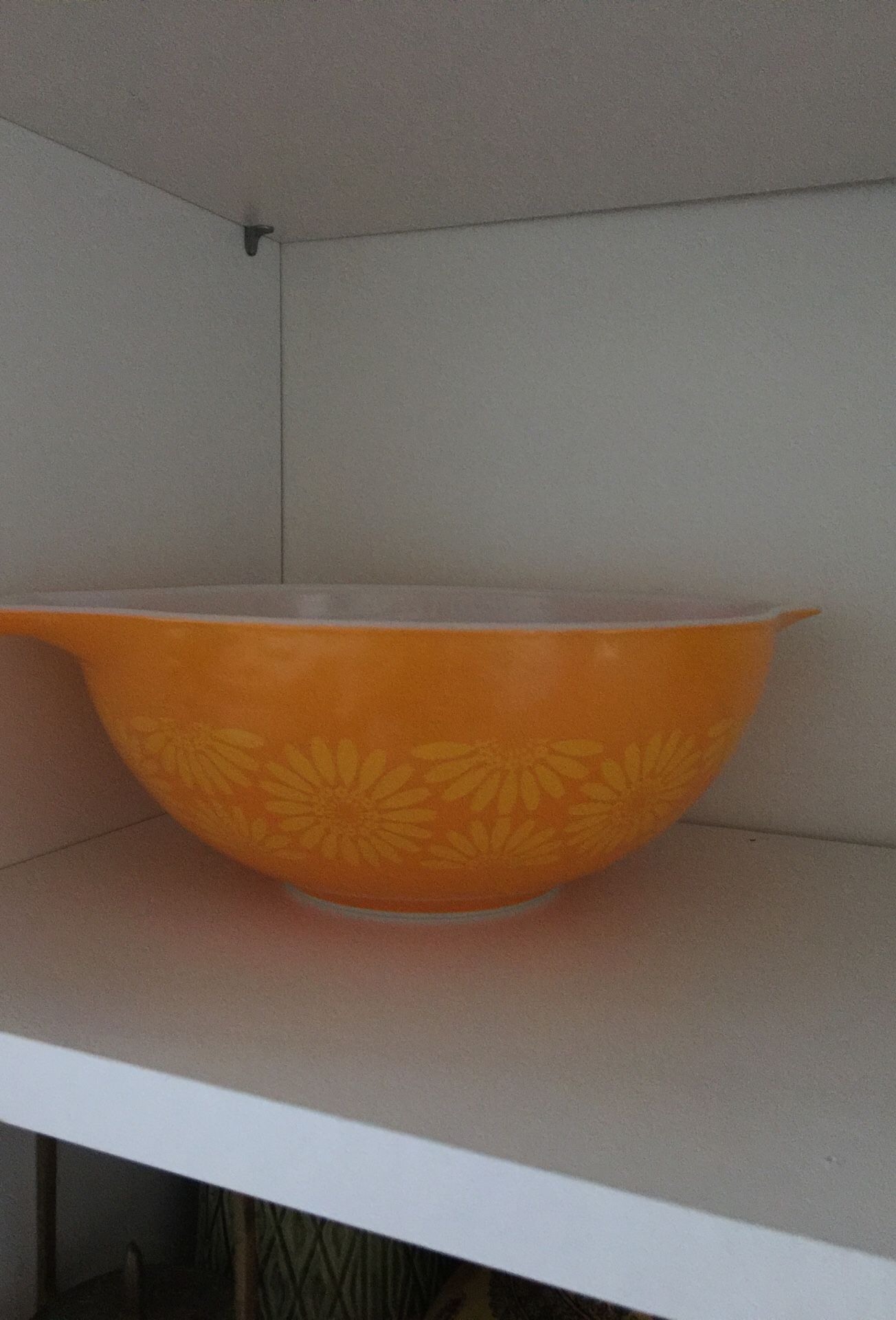 2 PC vintage Pyrex orange Sunflower Daisy Nesting bowls