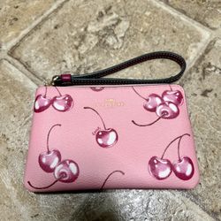 Coach Wristlet Pink Cherry Print