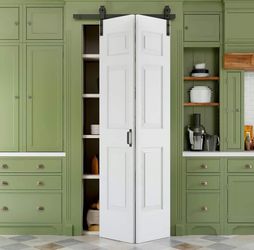 White 6-Panel Bifold Barn Door 36" x 84"