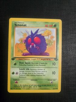 Venonat jungle set TCG vintage Pokémon card first 1st edition