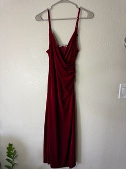Zara Vampire Red Burgundy Velvet Midi Elegant Dress Size XS