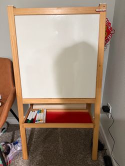 Kids Wooden Standing Whiteboard Easel