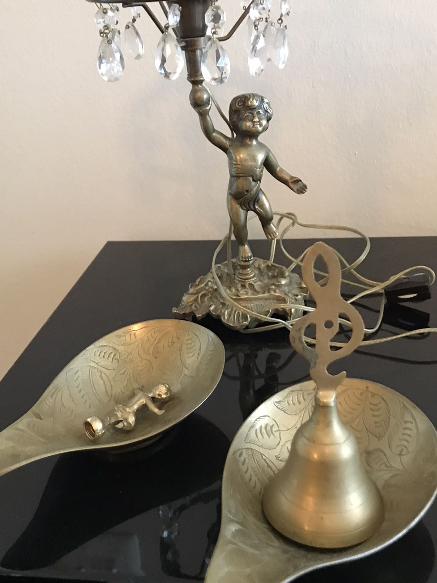 Vintage Brass lamp and brass items