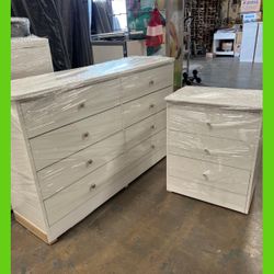 Dresser / Eight drawers dresser and Nightstand