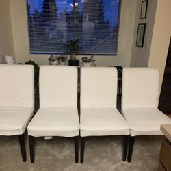 Slip Cover Dining Chairs (4) - Parsons White