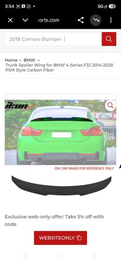 BMW 4-Series F32 PSM Style Carbon Fiber Trunk Spoiler