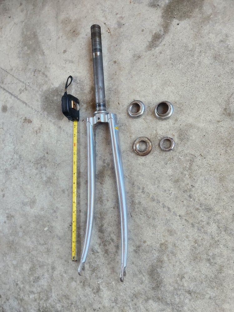 Vintage Chrome Campagnolo Celo Road bike Forks Bearing Cups and Bolts. "Great Condition "
