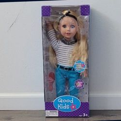 New Good Kids Doll. With Hair Brush. Large Size. 18 Inch Tall. Life Size Doll. Fashionable.  Stand/Poseable. Gift. For Children & Toddler. Girl Toy.