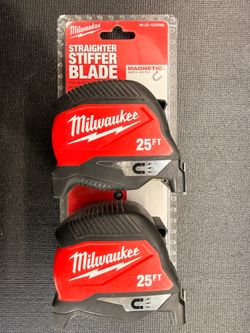 Brand New, Factory Sealed Milwaukee 25ft Magnetic Tape Measure 2-Pack.