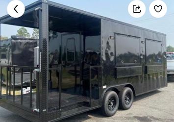 Black Enclosed Food Concession Trailer
