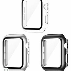 Apple Watch 3 Pack Case 44mm, Black/Clear/Silver