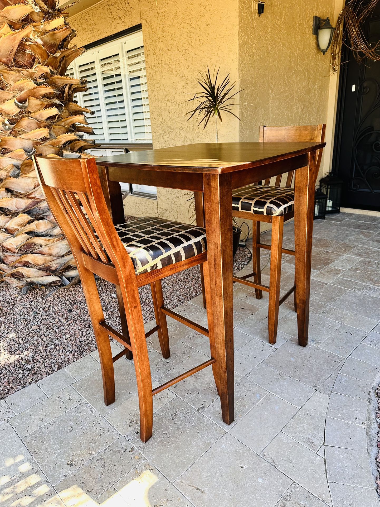 Bistro Style Dining Table Set With Two Barstool Chairs for Sale in ...