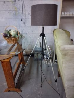 Tripod Floor Lamp with Brown Shade