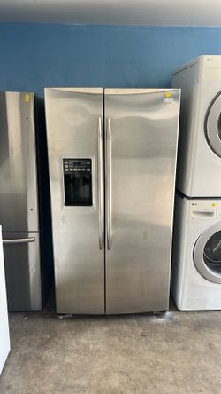GE profile stainless steel side by side refrigerator