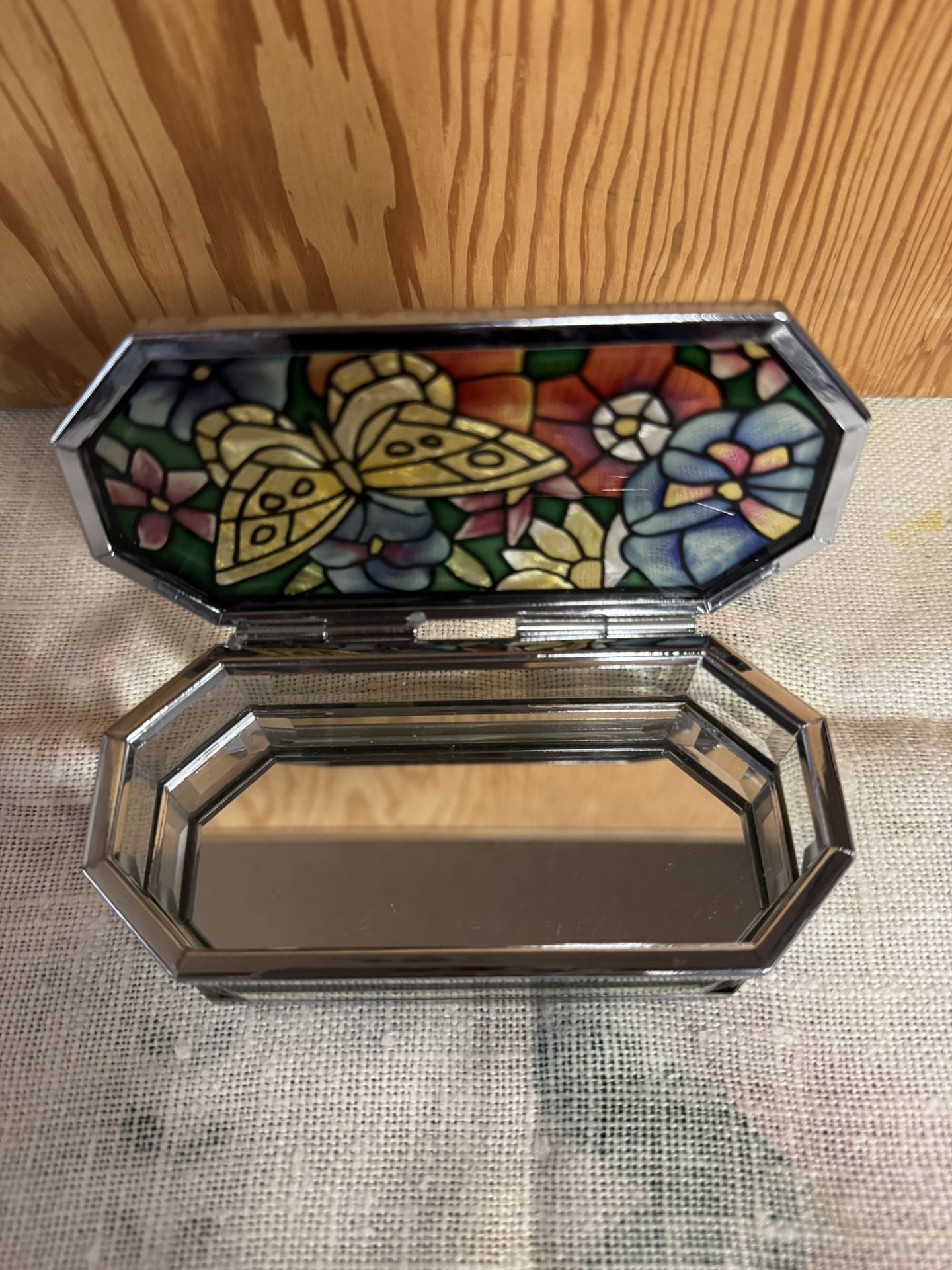 Stained Glass Vintage Trinket Box