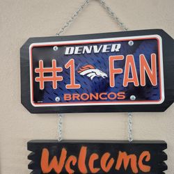 NFL Welcome Sing Denver Broncos License Plate 